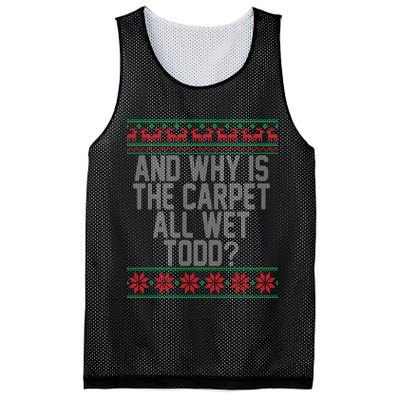 And Why Is The Carpet All Wet Todd? Ugly Christmas Mesh Reversible Basketball Jersey Tank