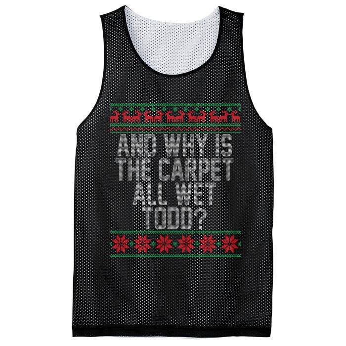 And Why Is The Carpet All Wet Todd? Ugly Christmas Mesh Reversible Basketball Jersey Tank