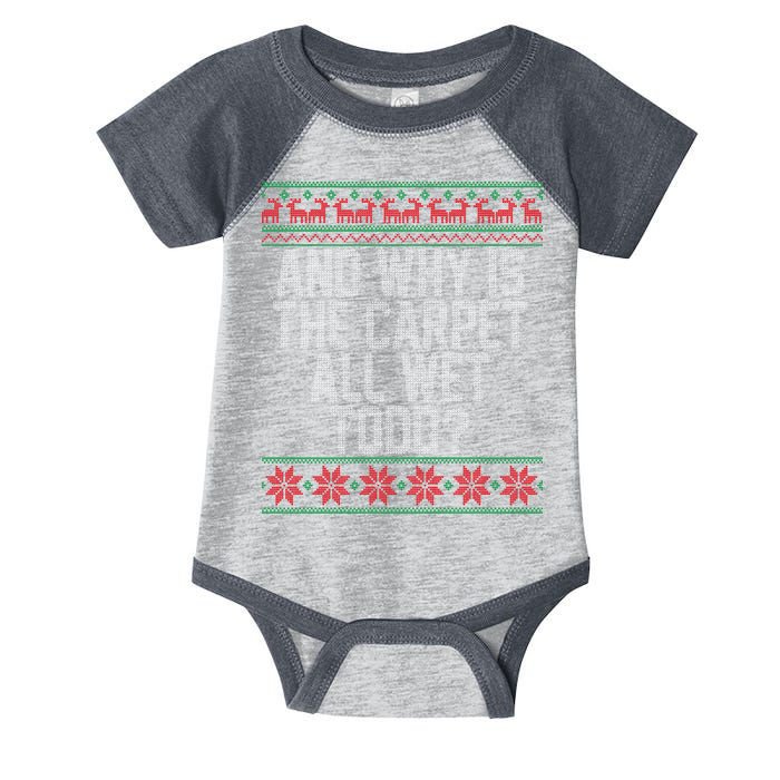 And Why Is The Carpet All Wet Todd? Ugly Christmas Infant Baby Jersey Bodysuit