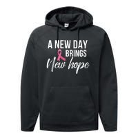 A New Day Brings New Hope Breast Cancer Awareness Performance Fleece Hoodie