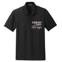 A New Day Brings New Hope Breast Cancer Awareness Dry Zone Grid Polo