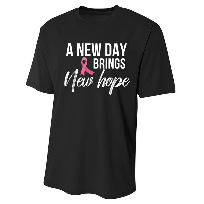 A New Day Brings New Hope Breast Cancer Awareness Performance Sprint T-Shirt