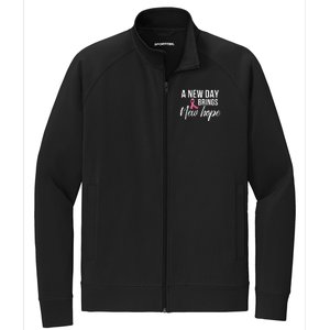 A New Day Brings New Hope Breast Cancer Awareness Stretch Full-Zip Cadet Jacket