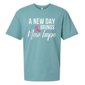 A New Day Brings New Hope Breast Cancer Awareness Sueded Cloud Jersey T-Shirt