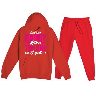 Aint No Daddy Like The One I Got Dad Fathers Day Gift Premium Hooded Sweatsuit Set