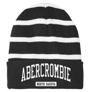 Abercrombie North Dakota ND College University Sports Striped Beanie with Solid Band