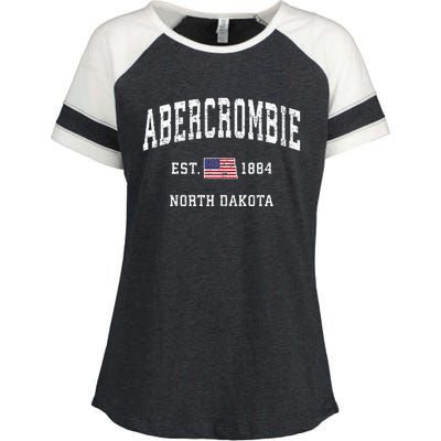 Abercrombie North Dakota Nd Vintage Enza Ladies Jersey Colorblock Tee