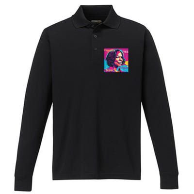 A New Dawn Kamala Harris Performance Long Sleeve Polo