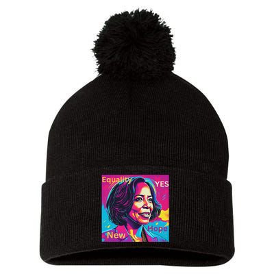 A New Dawn Kamala Harris Pom Pom 12in Knit Beanie