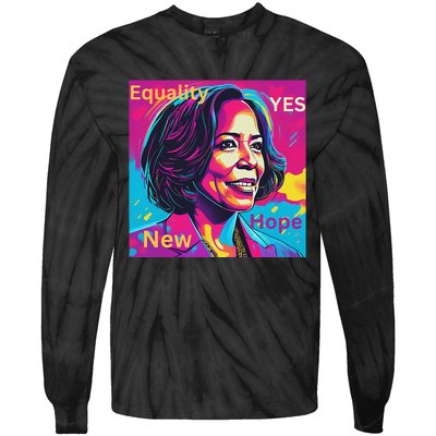 A New Dawn Kamala Harris Tie-Dye Long Sleeve Shirt