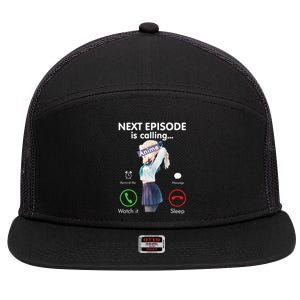 Anime Next Episode Is Calling Funny Anime Gift Love Otaku 7 Panel Mesh Trucker Snapback Hat