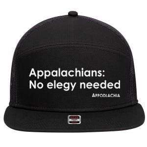 Appalachians No Elegy Needed Appodlachia 7 Panel Mesh Trucker Snapback Hat