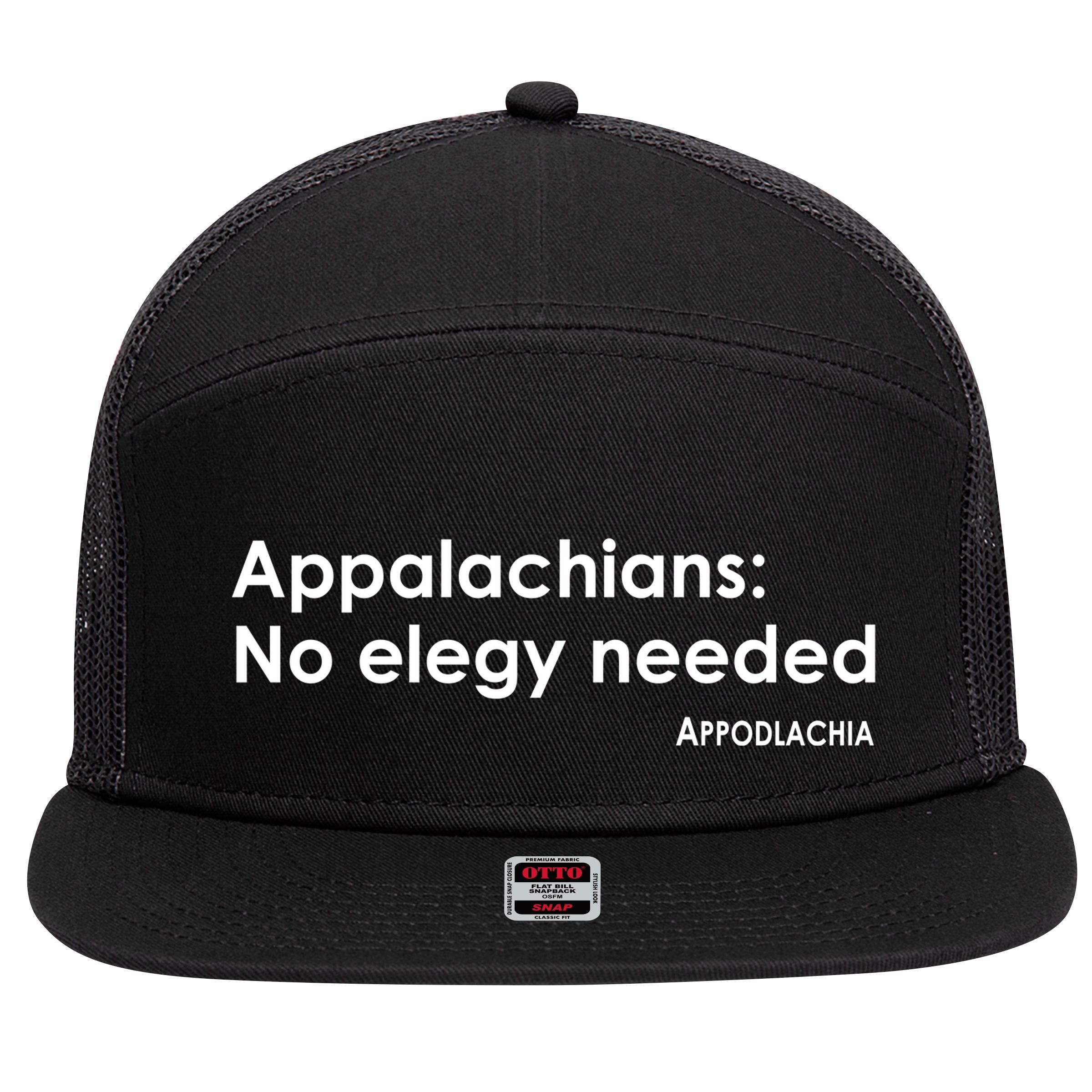 Appalachians No Elegy Needed Appodlachia 7 Panel Mesh Trucker Snapback Hat