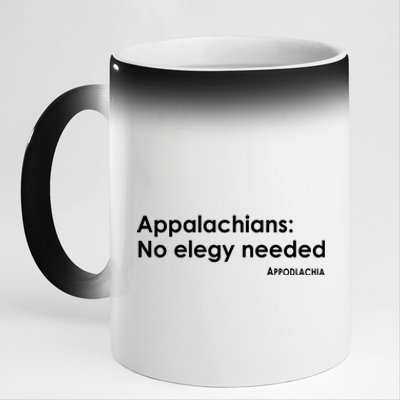 Appalachians No Elegy Needed Appodlachia 11oz Black Color Changing Mug