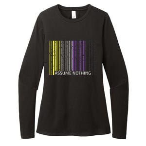 Assume Nothing Flag Genderqueer Lgbtqia Pride Womens CVC Long Sleeve Shirt