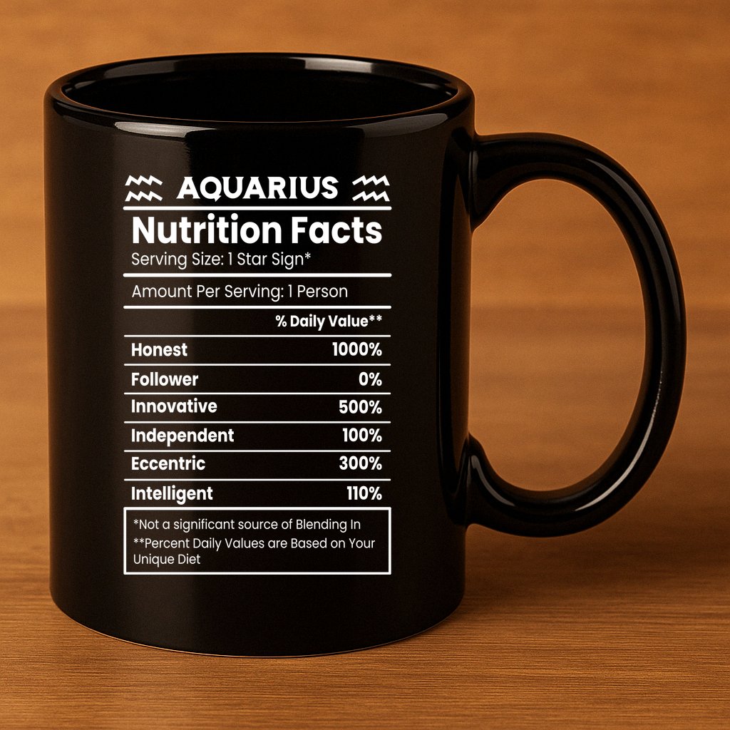 Aquarius Nutrition Facts 11oz C Handle Ceramic Mug