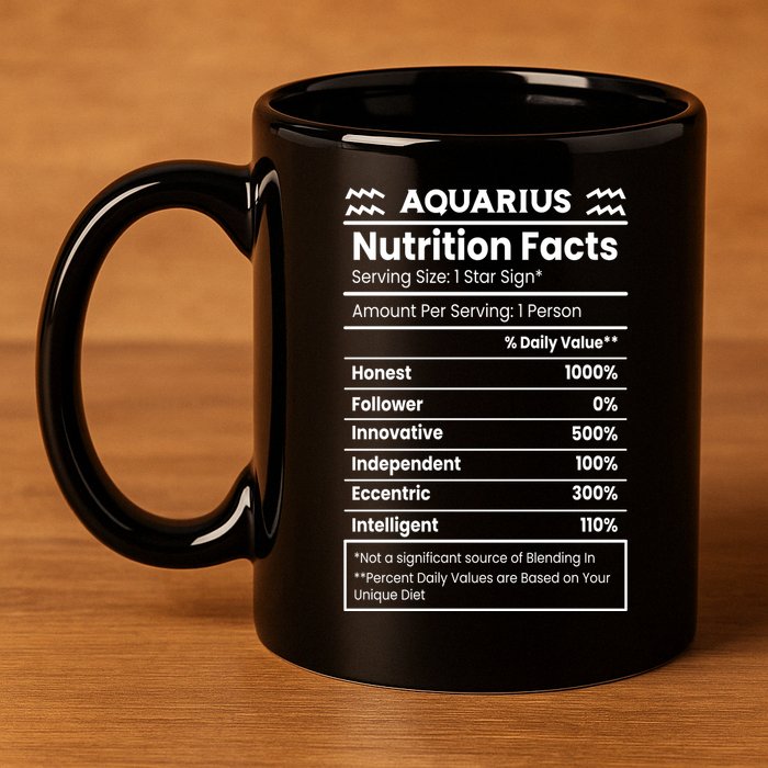 Aquarius Nutrition Facts 11oz C Handle Ceramic Mug