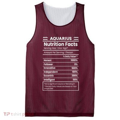 Aquarius Nutrition Facts Mesh Reversible Basketball Jersey Tank