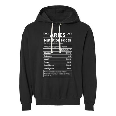 Aries Nutrition Facts Garment-Dyed Fleece Hoodie