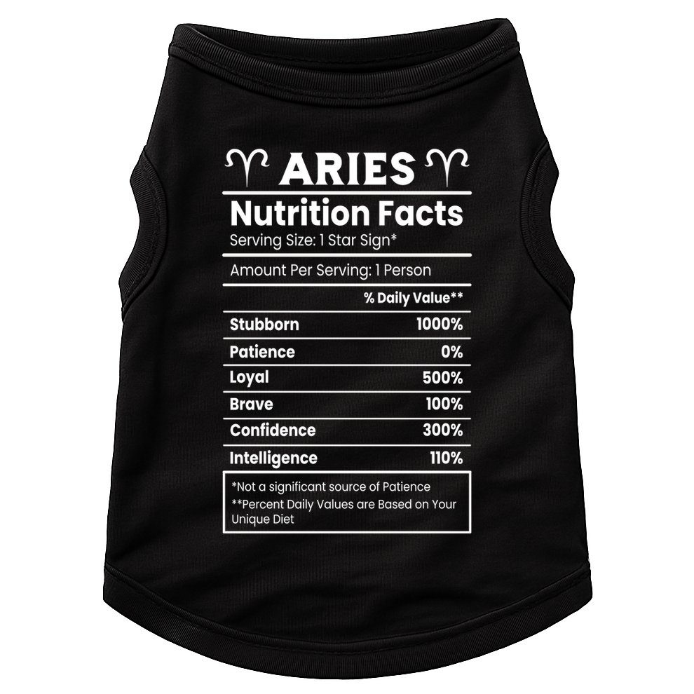 Aries Nutrition Facts Doggie Tank