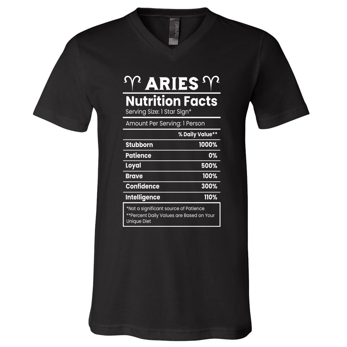 Aries Nutrition Facts V-Neck T-Shirt