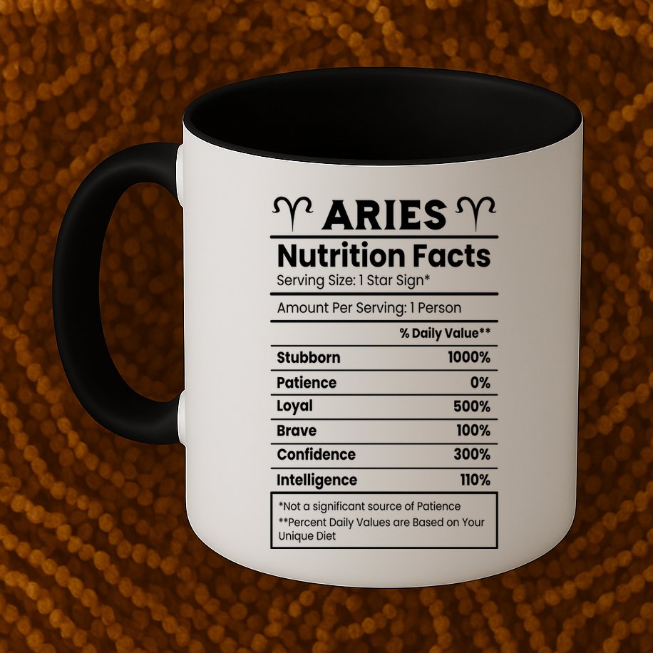 Aries Nutrition Facts Mug