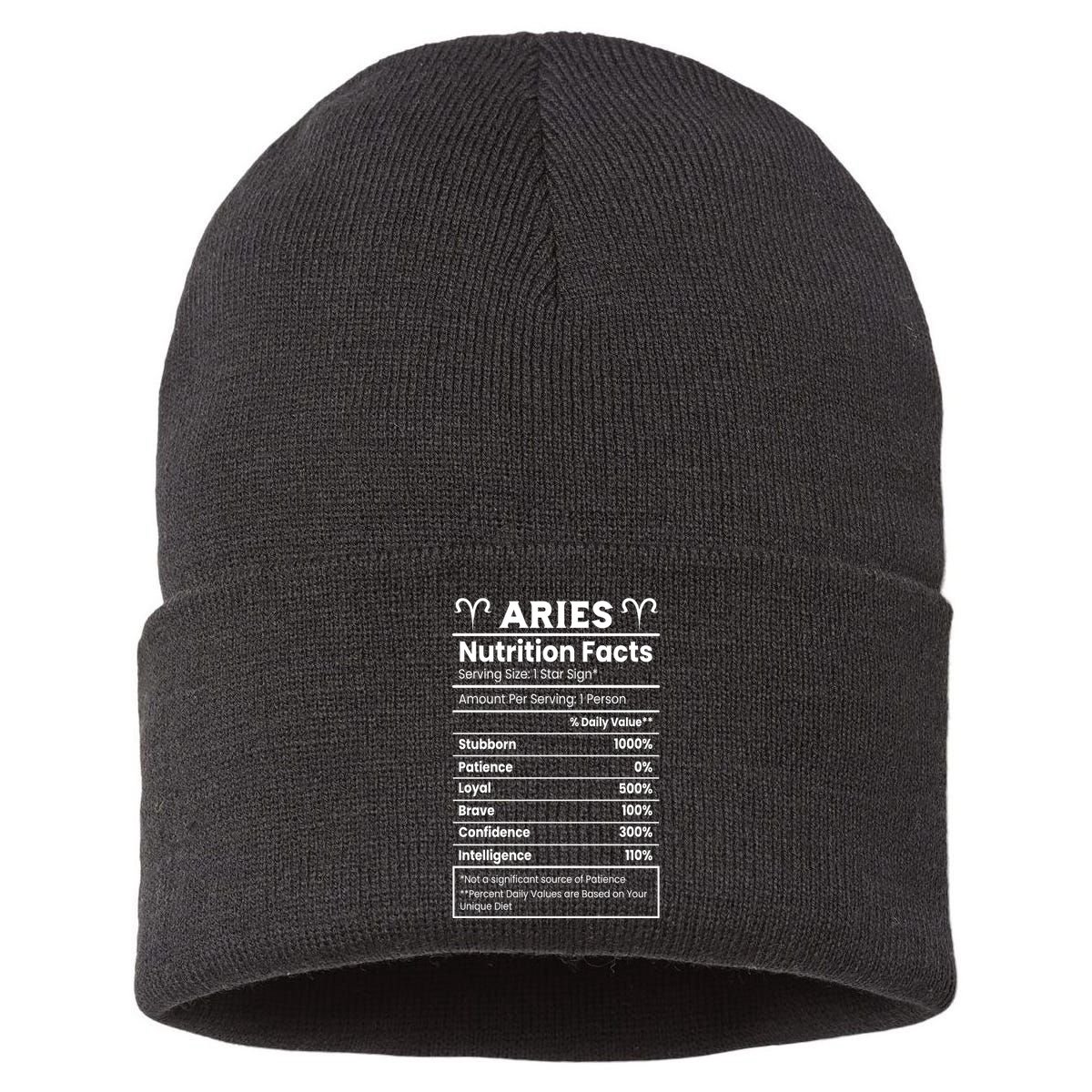 Aries Nutrition Facts Sustainable Knit Beanie