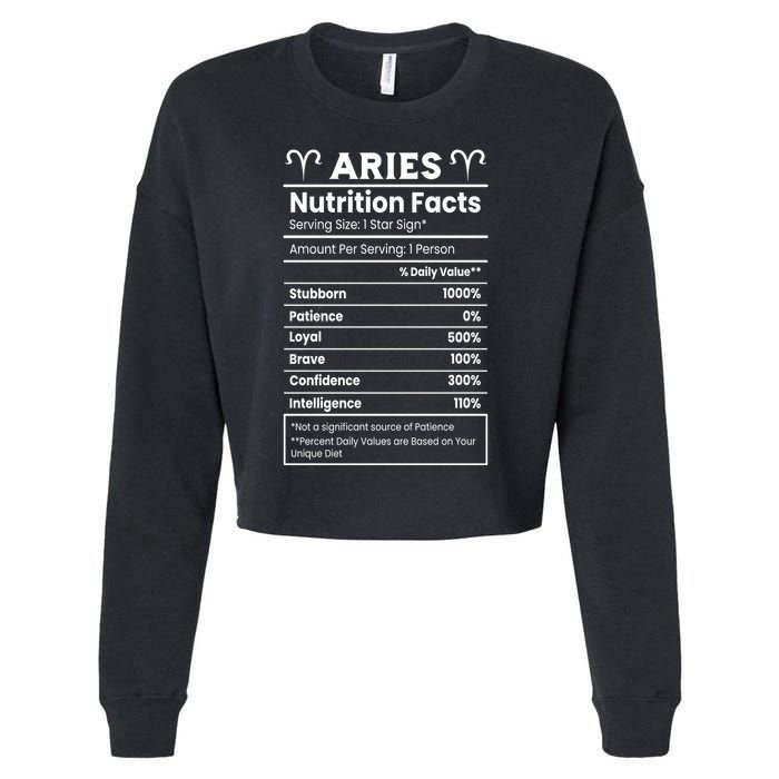 Aries Nutrition Facts Cropped Pullover Crew