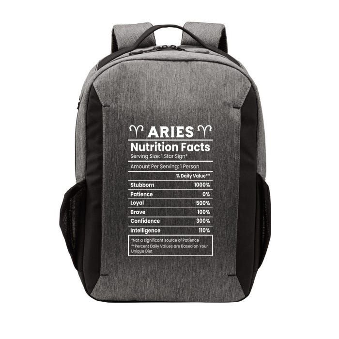 Aries Nutrition Facts Vector Backpack