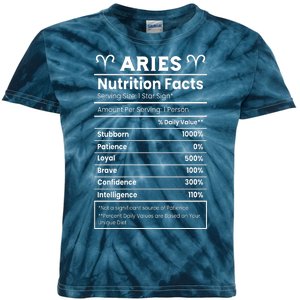 Aries Nutrition Facts Kids Tie-Dye T-Shirt