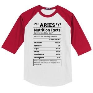 Aries Nutrition Facts Kids Colorblock Raglan Jersey