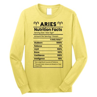 Aries Nutrition Facts Long Sleeve Shirt