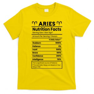 Aries Nutrition Facts T-Shirt