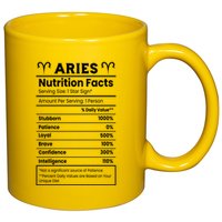 Aries Nutrition Facts 11oz C Handle Ceramic Mug
