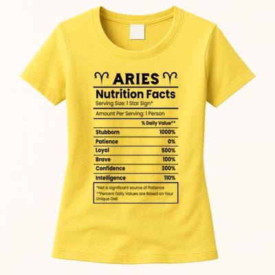 Aries Nutrition Facts Womens T-Shirt
