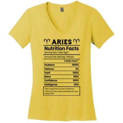 Aries Nutrition Facts Women's V-Neck T-Shirt