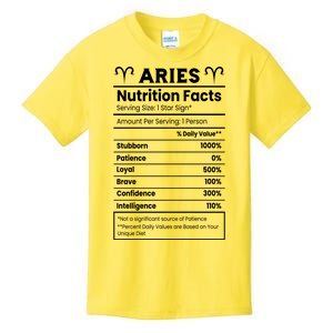 Aries Nutrition Facts Kids T-Shirt