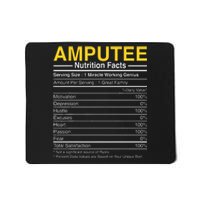 Amputee Nutrition Facts Funny Amputation Prosthetic Leg Mousepad