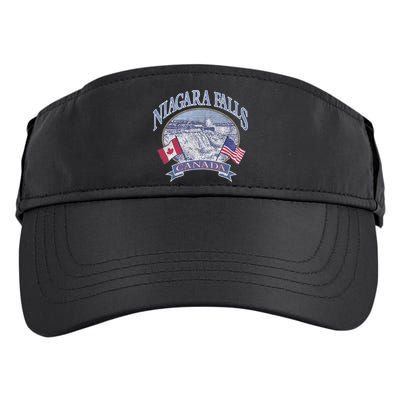 Americana Niagara Falls Scene Canada America Flags Gift Adult Drive Performance Visor