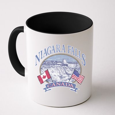 Americana Niagara Falls Scene Canada America Flags Gift Mug