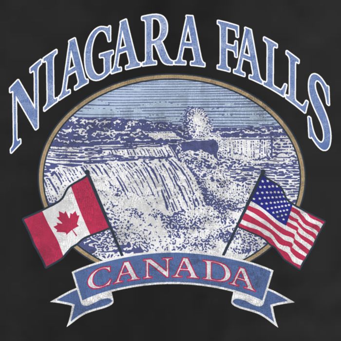 Americana Niagara Falls Scene Canada America Flags Gift Beanie