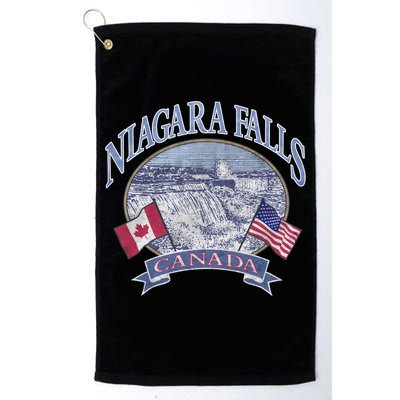 Americana Niagara Falls Scene Canada America Flags Gift Golf Towel