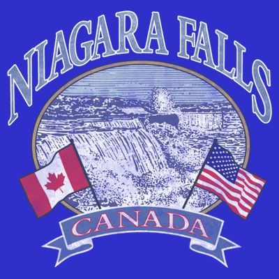 Americana Niagara Falls Scene Canada America Flags Gift T-Shirt