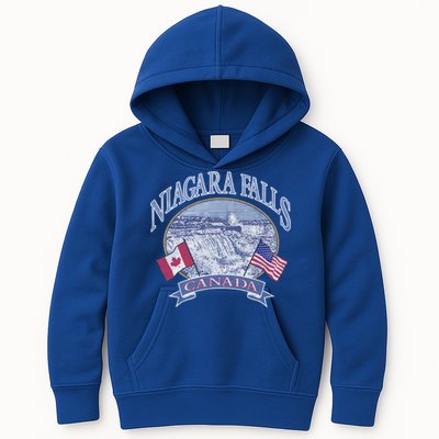 Americana Niagara Falls Scene Canada America Flags Gift Kids Hoodie