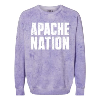 Apache Nation For Proud Native American From Apache Tribe Funny Gift Colorblast Crewneck Sweatshirt