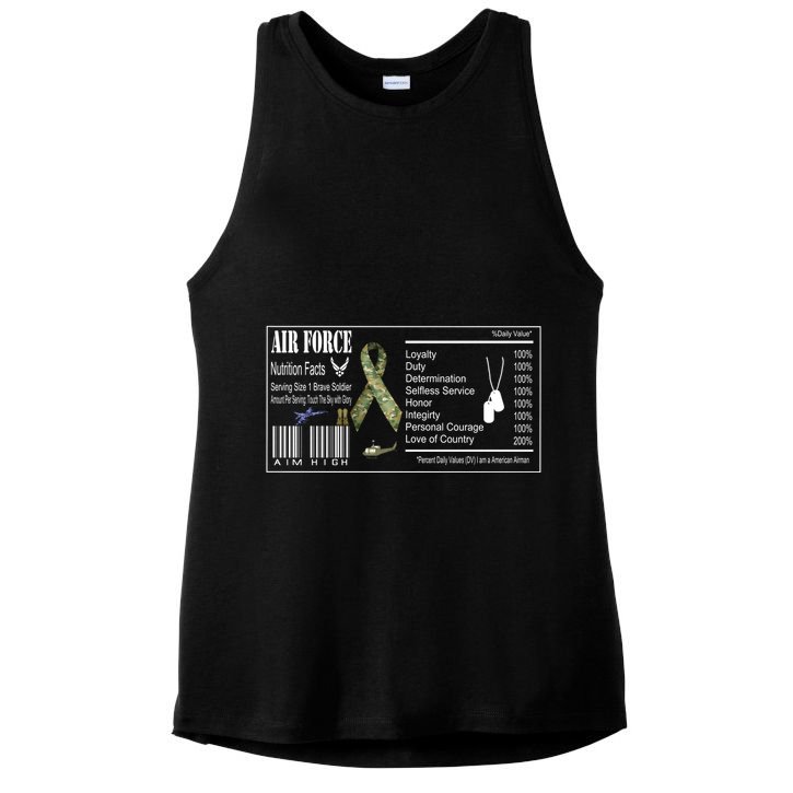 Airforce Nutrition Facts Serving Size 1 Brave Soldier Ladies PosiCharge Tri-Blend Wicking Tank