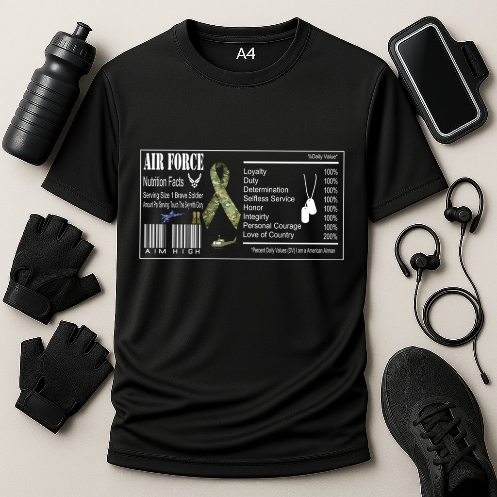 Airforce Nutrition Facts Serving Size 1 Brave Soldier Cooling Performance Crew T-Shirt