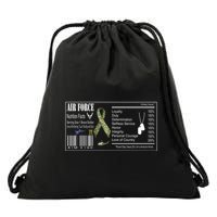 Airforce Nutrition Facts Serving Size 1 Brave Soldier Drawstring Bag
