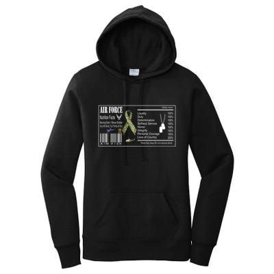Airforce Nutrition Facts Serving Size 1 Brave Soldier Women's Pullover Hoodie