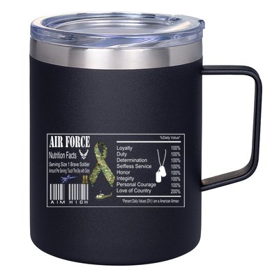 Airforce Nutrition Facts Serving Size 1 Brave Soldier 12oz Stainless Steel Coffee Mug